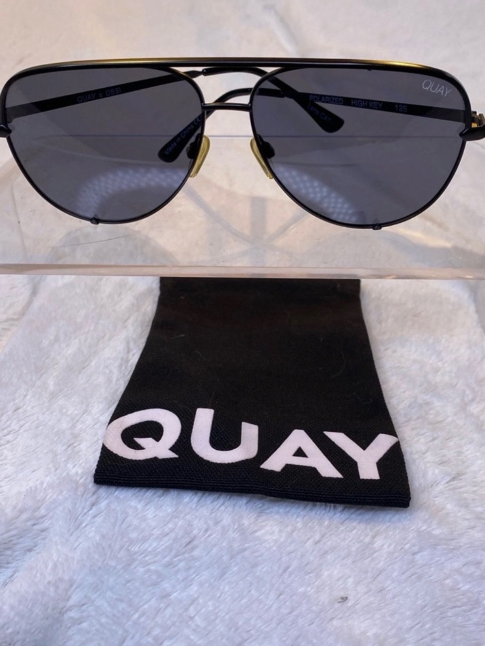 Quay Australia Black & Gold Aviator Sunglasses
